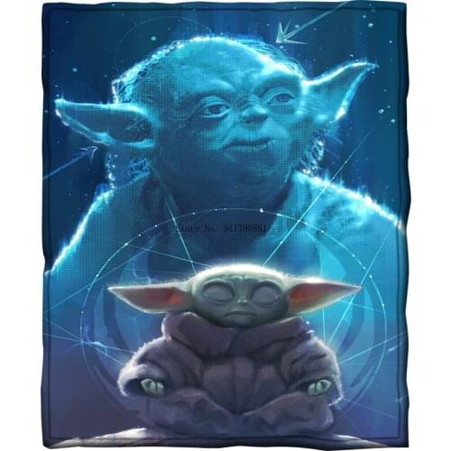Home Textile Disney Star Wars Baby Yoda Printed Blanket Super Soft Warm Comfort Carton Sherpa Wool Kids Adult Sofa Car Bedding