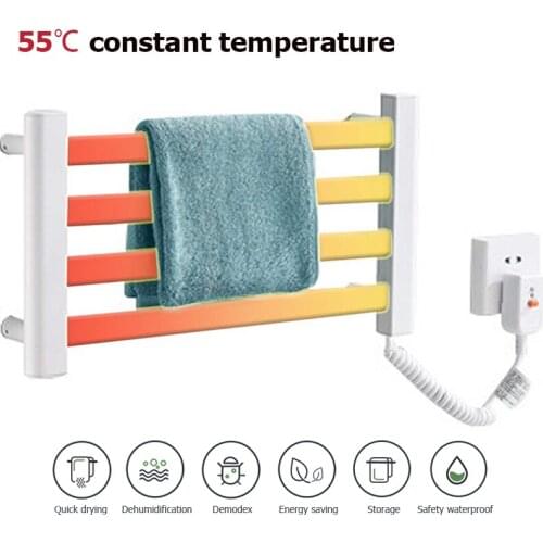 Carbon Fibre Electric Warmer Bathroom Towel Rack Intelligent Bath Towel Shelf Wall Mounted Warm Dryer Shelf Bathroom Fittings