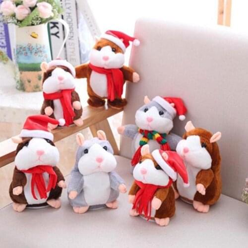 Talking Hamster Mouse Pet Plush Toy Cute Soft Animal Doll Talking Speak Imitate Sound Recorder Hamster Funny Toy Kids Gifts