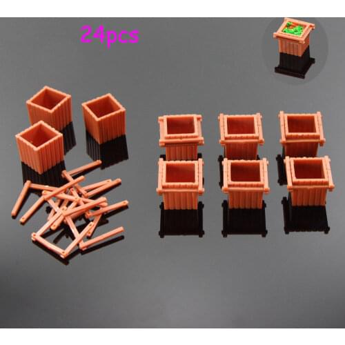 GY36B 24pcs Model Train Railway Square Flowerbed Park Garden Railway Border Parterre 1:50 O 1:75 OO 1:100 TT 1:150 N Scale