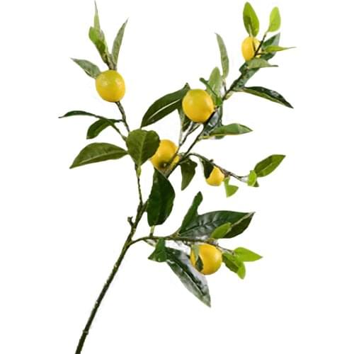 Imitation Plants Lemon Branch Decor Artificial Wedding Party Home Simulation LemonTree For Flower Arrangement Yellow Berries