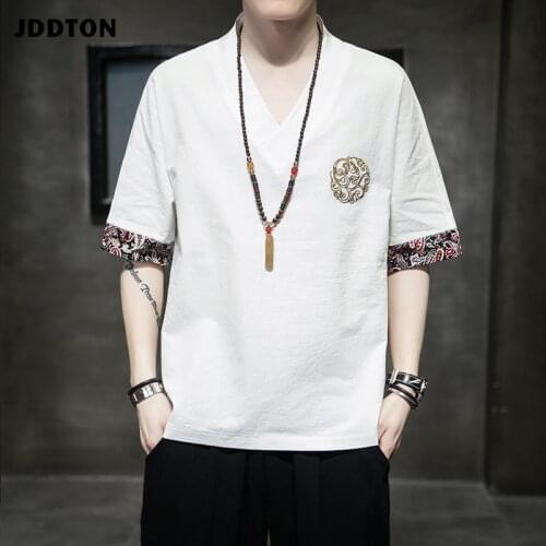 JDDTON Summer Mens Linen Kimono Long Cardigan Outerwear Coats Fashion Streetwear Short Loose Male Jackets Casual Overcoat JE670