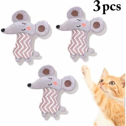 Legendog 3Pcs/Set Cat Plush Catnip Toys Creative Funny Mice Shape Toy Cat Training Toy Pet Supplies Cat Favors