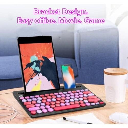 Mini Keyboard Wireless Bluetooth Wireless 2.4G Dual-mode Girl Pink Keyboard For Ipad Mobile Phone Tablet PC Universal Hot Sale