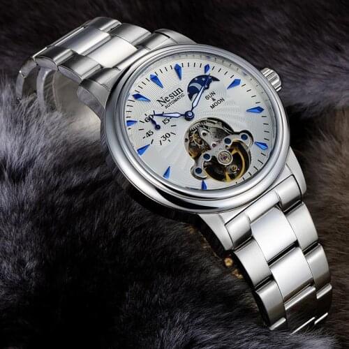 NESUN Top Luxury Fashion Brand Mens Business Watch Automatic Self-Wind Men Watches Waterproof Casual Mechanical Male WristWatch