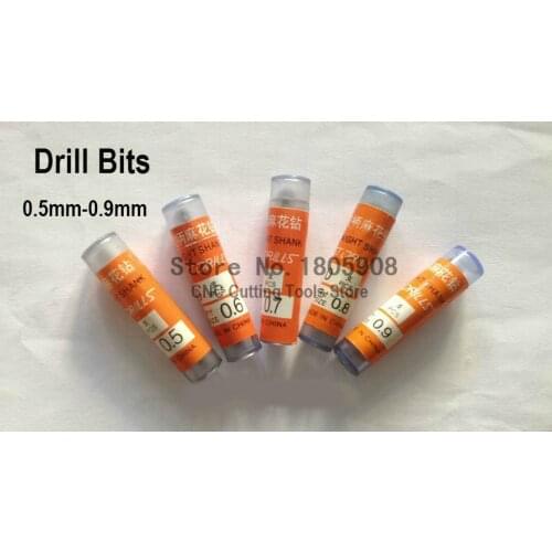 Wholesale 50pcs Micro Drills Set 0.5mm~0.9mm Pcb Cnc Press Fits Dremel Bits Carbide Micro Drill Bits CNC PCB Dremel Drill Bits