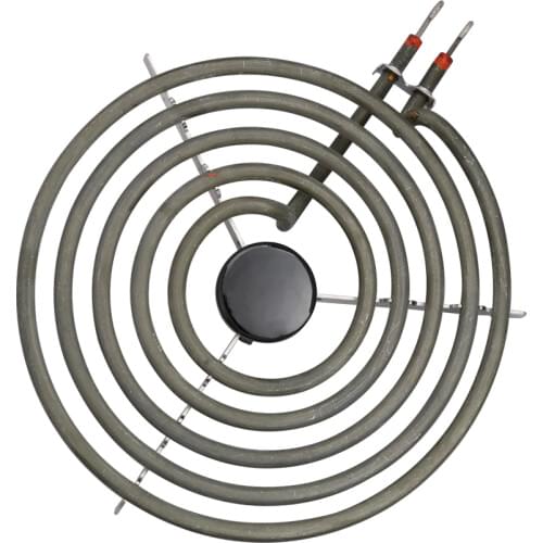2100W 230V 8" 5 Turns Heating Element for Surface Burner,5 Coils Pancake Coil Shape Heater Tube with Tripod Back Size Flat