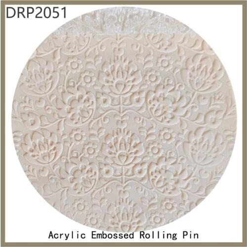 Non-stick Logo Shaped Acrylic Embossed Brand Transparent Rolling Pin Cake Roller Decorating Pastry Dough Tools