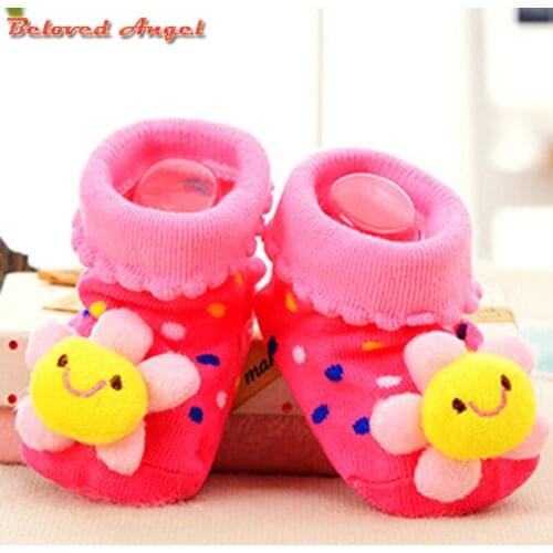 1 Pair 3D Pattern Cotton Kids Socks Baby Anti-skid Slippers Boys Girls Socks For Children Sock 18 Kinds Style Suitable For 0-18m