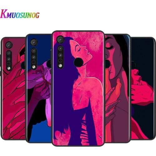 Sexy Lips Hot Girl For Motorola G9 G8 G Stylus Power One Fusion Hyper Edge E7 E6 5G Plus Play Lite Black Silicone Phone Case