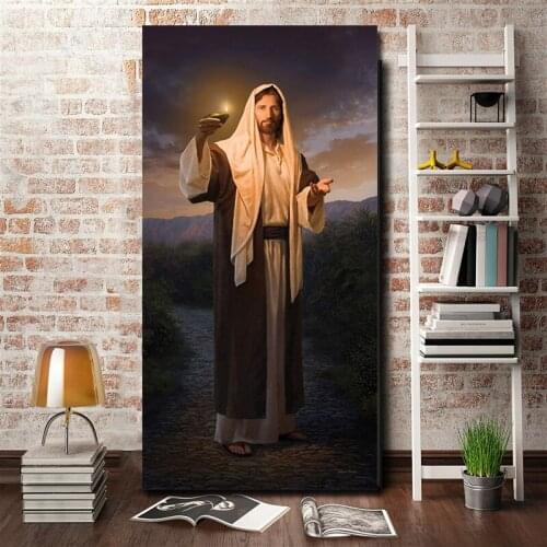 Jesus God Lamp Poster Charity Is The Pure Love Of Christ Paintings On Canvas Modern Art Decorative Wall Pictures Home Decoration