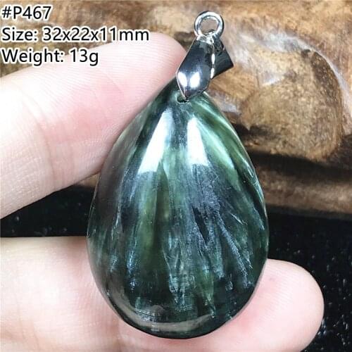 Natural Green Seraphinite Pendant Jewelry For Woman Lady Men Healing Gift Stone Silver Crystal 32x22x11mm Beads Gemstone AAAAA