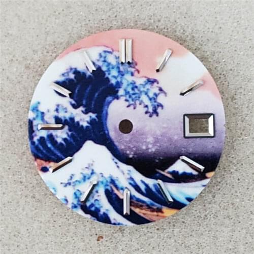 Full Luminous Watch Movement Dial Replacement 28.5MM Surfing Dial for NH35 Watch Movement Repair Part