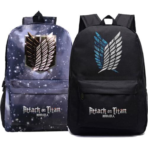 Hot Anime Attack On Titan Backpack Children Boys Girls School Bag Men Women New Pattern Rucksack Laptop Bags Students Bookbag