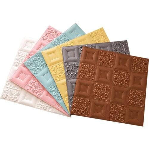 1PC Self-Adhesive 3D Wall Sticker DIY Waterproof Thicken Foam Wallpaper For Kids Room TV Roof Ceiling Background Decorative