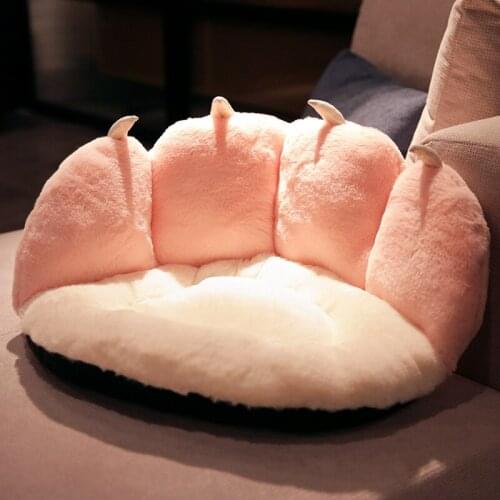 Cute Cartoon Cat Paw Backrest Pillow Soft Support Waist Cushion Warm Butt Pads Tatami Mattress Bedroom Home Decor
