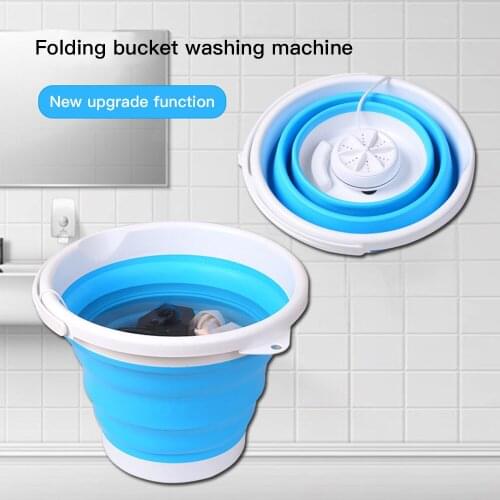 Foldable Mini Washing Household Machine Rotating Ultrasonic Turbines Washer USB Charging Laundry Clothes Cleaner for Home Travel