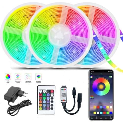LED Strips Light RGB 5050 Tape Waterproof Ribbon Flexible SMD 2835 Luces Lamp Room Decoration Bluetooth Smart Phone APP Control