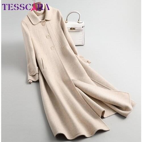 Женские пальто с поясом TESSCARA China At AliExpress