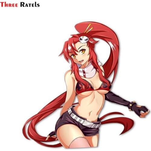 Three Ratels FC307 YOKO KISS Cute Cartoon 3D Stickers For Car Japanese Anime Figure Decal