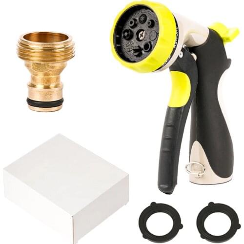 Garden Hose Gun Portable High Pressure Water Gun Adjustable High Pressure Water Nozzle Car Washing Gun Sprinkler Foam Water Gun