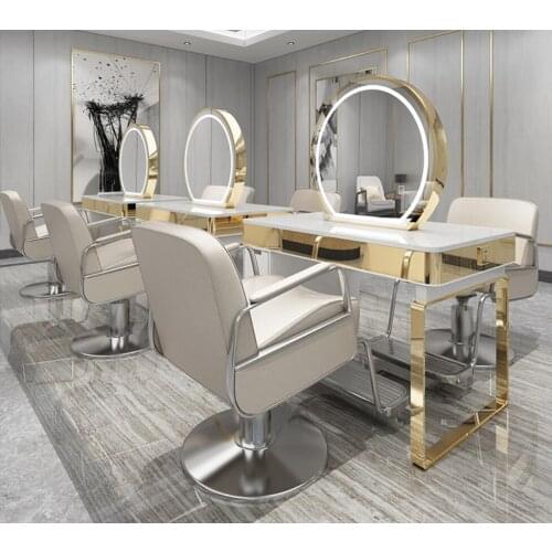 Hairdressers mirror stand, hairdressers mirror stand, stainless steel LED light cabinet