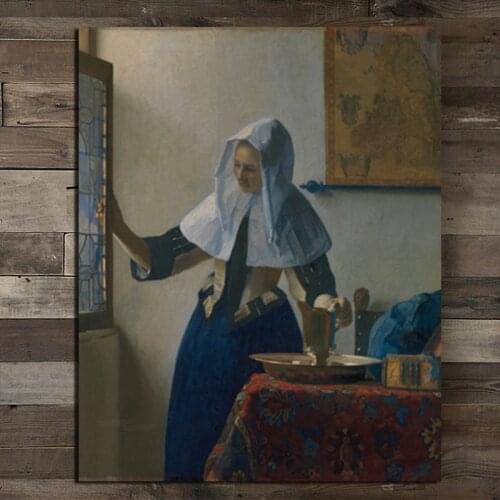 Johannes Young Woman With A Water Pitcher Canvas Painting Print Living Room Home Decoration Modern Wall Art Oil Painting Poster