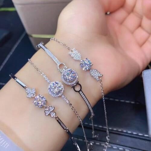 Moissanite D VVS Womens Bracelet 925 pure silver diamond bracelet latest style hot sale promotion