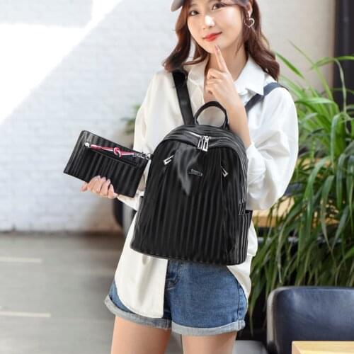 Two in one Women Backpack Solid Color Women Shoulder Bag Fashion School Bag Teenage Children School Backpacks Female Backpack