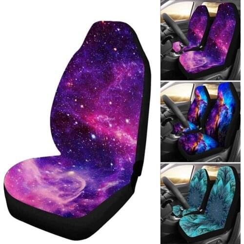 1/2pcs Starry Sky Print Car Seat Cover Full Wrap Coverage Dirt Resistant Universal Car Seat Cover M8617