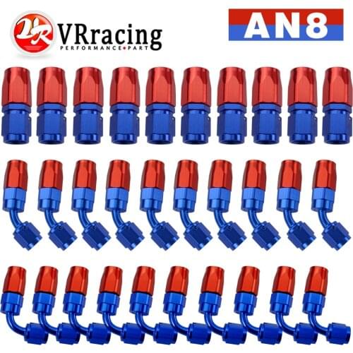 10 Pieces AN8 Straight 45 90 180 Degree Oil Fuel Swivel Hose End Fitting Oil Hose End Adaptor Kit