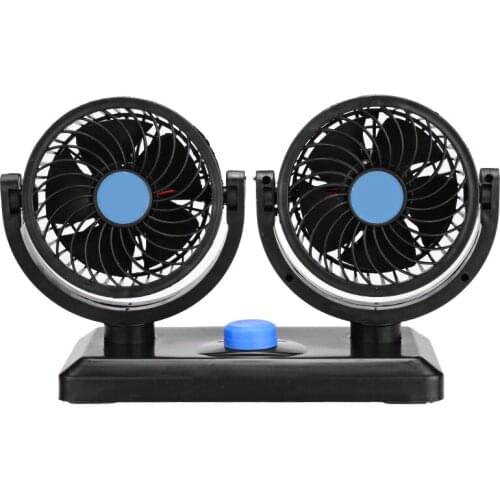 1Car Cooling Fan Adjustable Speed 12V Dash Car Van Interior Cooling Fan Summer Dual Head Coolers 20.5 * 14 * 9.5cm