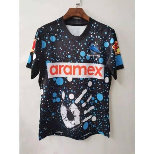 2021 CRONULLA SHARKS INDIGENOUS TRAINING SHORTS JERSEY size S-M-L-XL-XXL-3XL-4XL-5XL