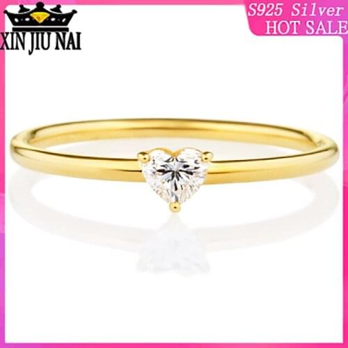 925 Sterling Silver Heart Shaped Transparent White Platinum / 18K Gold 14Krose gold Colored Wedding Jewelry plata de ley 925