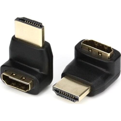 90 Degree HDMI-compatible Adapter Male to Female Connectors Elbow Converters Adapters Support Audio Return Channel 100pcs/lot