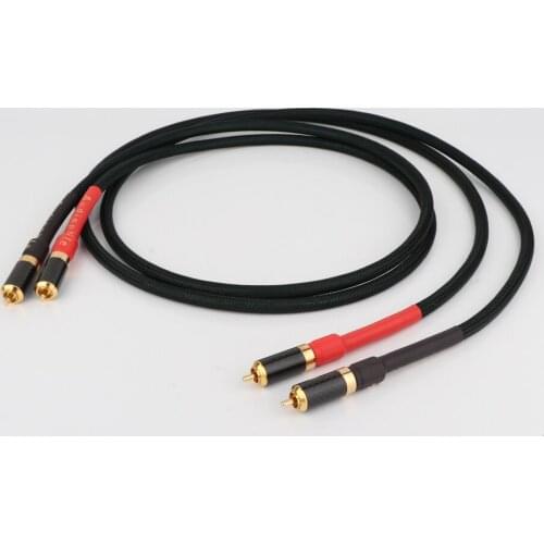 Hi-end Pure Copper Audio cable RCA interconnect cable with carbon fiber RCA plug ,Audiophile RCA TO RCA Audio Cable