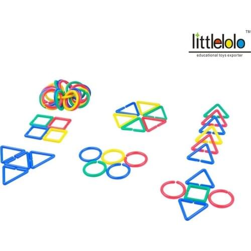 Baby early learning educational toy montessori geometric shaps links chain ring 500pcs/set maths activities fine motor skills