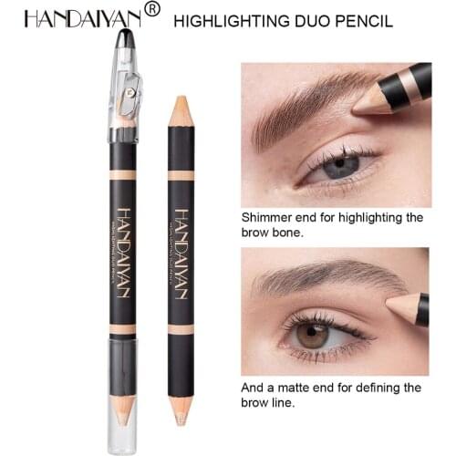 HANDAIYAN Cult Beauty Double-end Highlighting Duo Pencil Matte and Shimmer Brow Highlighter Pencil Eyebrow Contouring Pen