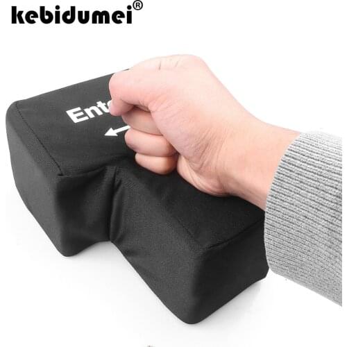 Kebidumei USB Enter Key Vent Pillow Soft Computer Button Return Key For Offices Decompression Pillow Stress Relief Toy