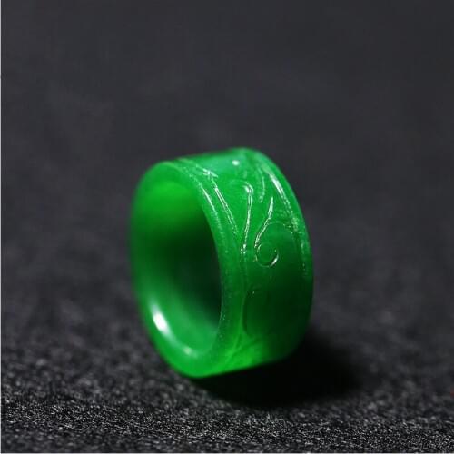 Myanmar jades green monarch pull that full color dry green Citroen raw jadees carved ring for men and women
