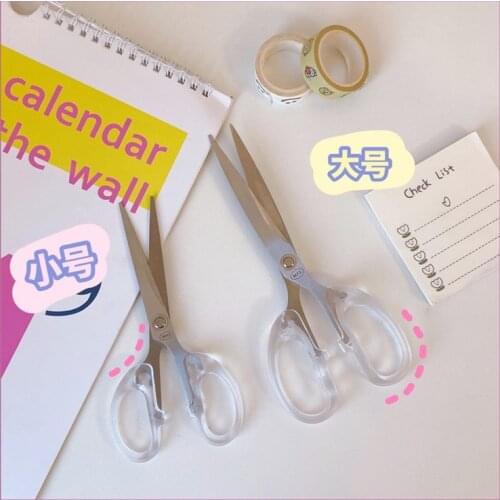 Korean Ins Transparent Household Craft Scissors For Crafting Simple Style School Office Tailoring Utility Knife Stationery