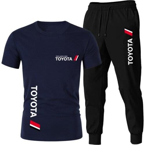 Summer Mens T-shirt 2-piece Sportswear Brand Printing Short Sleeve + Pants Suit Mens Sports Suit 2021 Casual Mens Clothing