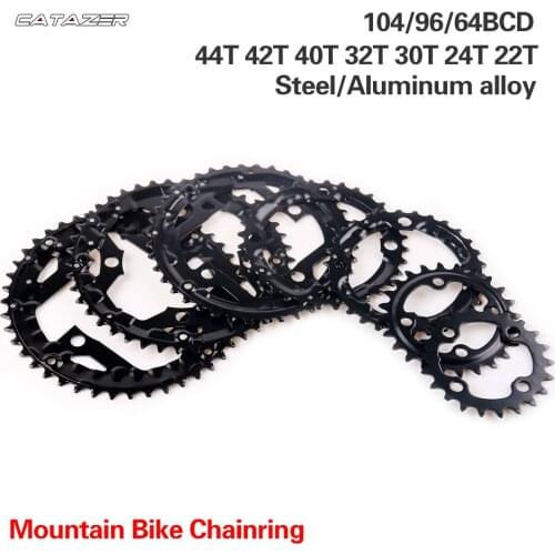 Round Chainring 64/96/104BCD Mountain Bike Chainwheel 22/24/30/32/40/42/44T Crankset Steel Al Alloy Tooth Plate Parts