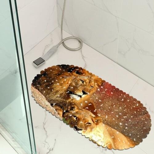 Lion Bathroom Mat Non-slip Mat Hotel Bathroom Floor Mat Bathtub Foot Mat Sucker Mat