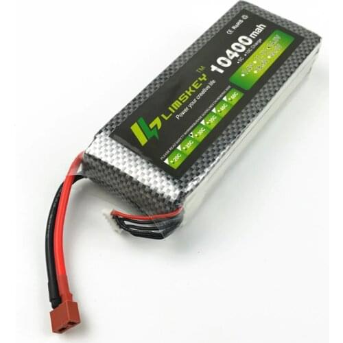 Limskey RC LiPo Battery 14.8V 10400mAh 30C to Max 50C 4S For UAV Multi-rotor Quadcopter Airplane Boat Car vs 14.8 V 10000mah