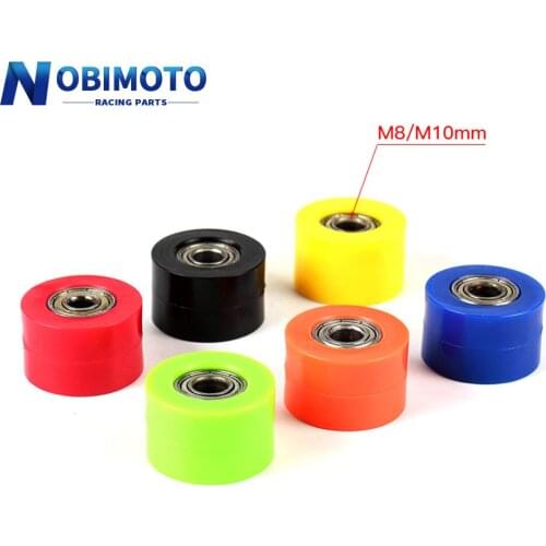Motorcycle 8mm 10mm Metal Plastic Drive Chain Roller Pulley Wheel Slider Tensioner Wheel Guide For Street Bike Enduro Motocross