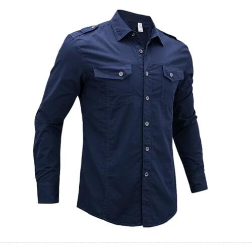 Plus Size 4XL 5XL Military Style Air Force Men Casual Shirts Autumn Cotton Pilot Army Tactical Shirt Fashion Male Long Sleeve