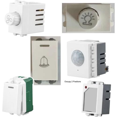 Wall Switch Universal Plastic DIY Accessories function modules and panels combined accordingly Fan Dimmer Doorbell Sensory Timer