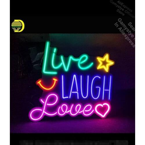 Neon Sign LIVE LAUGH LOVE neon Light Sign Handcrafted Real Glass Bar Pub Light Outdoor Neon Sign Cool Neon Signs Tube Neon Shop