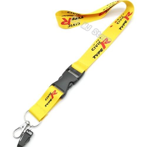 New Hot Sale JDM Fashion Tags Employees Card Lanyard Keychain Nylon Embroidery For Honda CIVIC TYPE R JDM Keyring Accessories